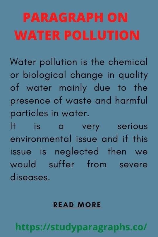 water pollution essay in english 500 words