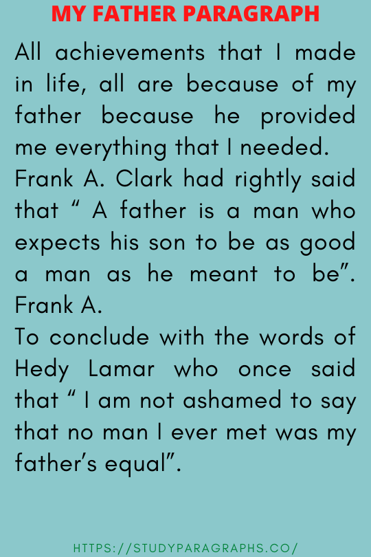 short essay about good father